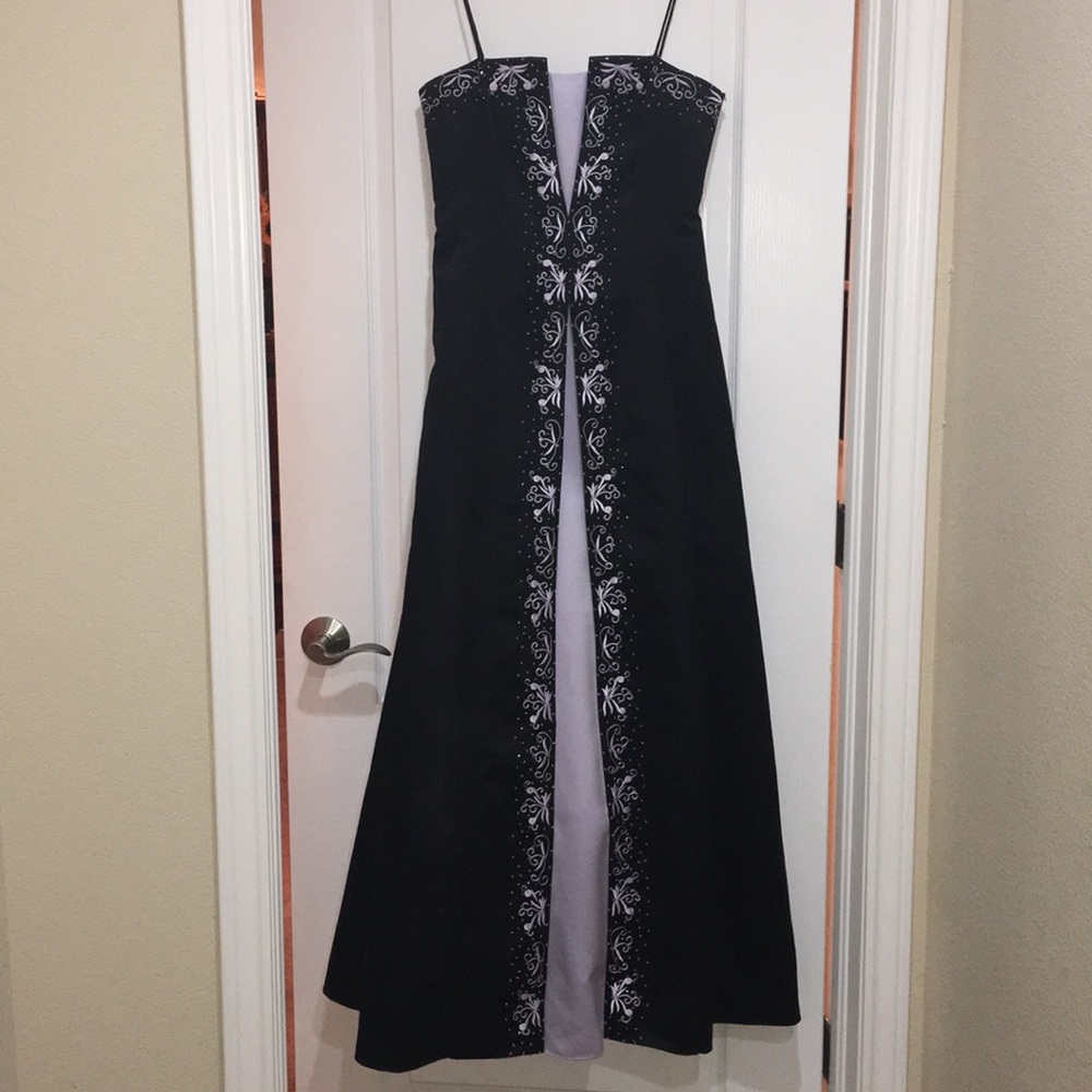 Black and Purple Floor Length Prom Dress Size 6